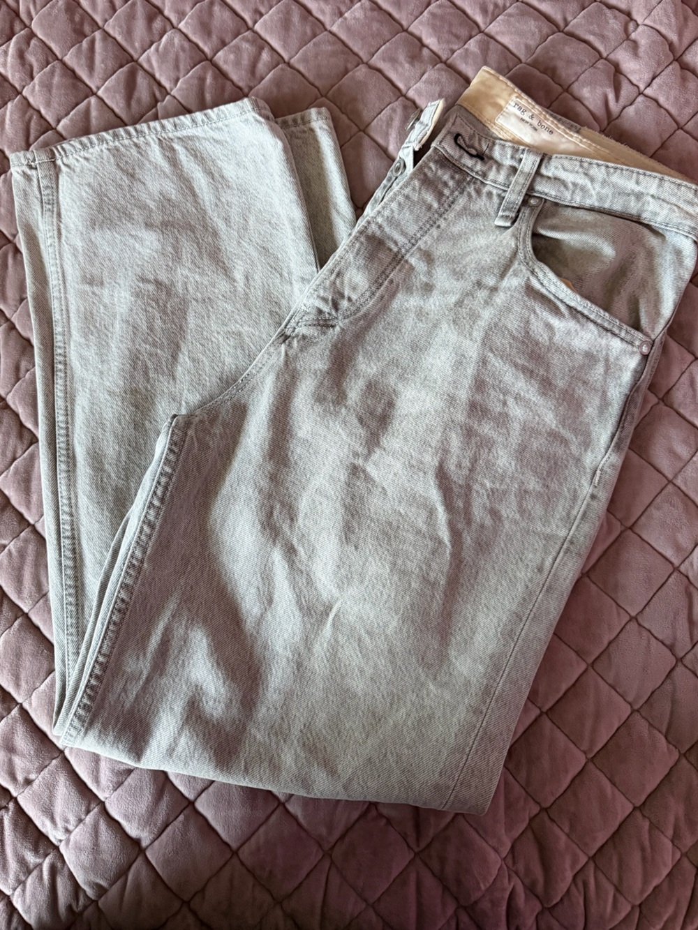 rag & bone Women’s Boot Cut Jeans — Light Gray